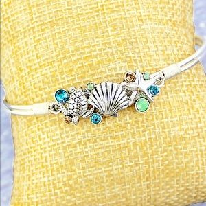 🌻BOGO NEW Colorful Crystal Sea Life Silvertone Bracelet